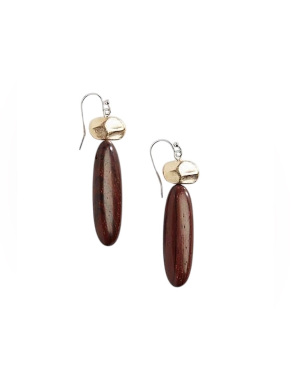 J.Jill ~ Wood & Stone Drop Earrings ~ NWT